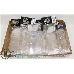 10 PACKS HEAVY DUTY PLASTIC REUSABLE FORKS