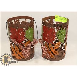 2 METAL FALL LANTERNS