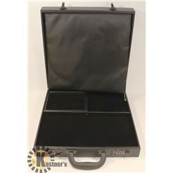 JEWELLERY ATTACHÉ CASE WITH BLACK VELVET INTERIOR.