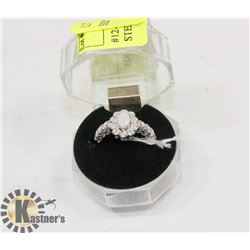 #12-TRIPLE OPAL  RING .925 STERLING SILVER