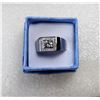 5)  SILVER TONE SQUARE CUT WHITE TOPAZ