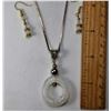16)  FROSTED MILK GLASS ROUND PENDANT