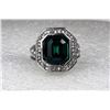 Image 2 : 11)  HALO STYLE EMERALD GREEN & CLEAR