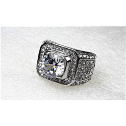 8)  STAINLESS STEEL & CZ STATEMENT RING