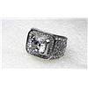 8)  STAINLESS STEEL & CZ STATEMENT RING