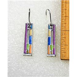 6)  SILVER TONE & MULTI COLORED ENAMEL