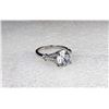 14)  WHITE TOPAZ SOLITAIRE RING WITH