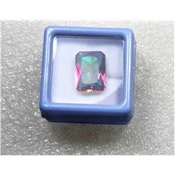3)  EMERALD CUT MYSTIC RAINBOW TOPAZ
