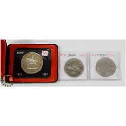 LOT OF 3 CANADA $1 COINS 1984, 1973 SILVER. 1969