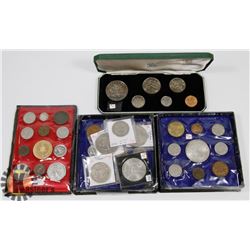 LOT OF ASSORTED WORLD COINS AND TOKENS