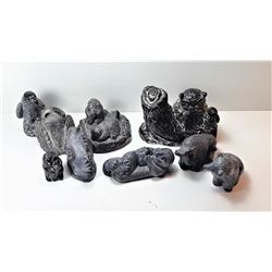 16)  LOT OF 9  WOLF ORIGINALS SOAPSTONE