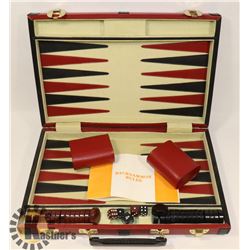 NEW BACKGAMMON GAME BOARD IN LEATHER CARRY
