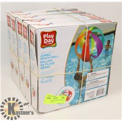 FIVE JUMBO BEACH BALLS BY PLAY DAY - 32"/82CM