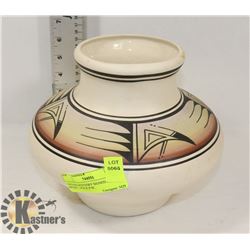 NAVAJO POTTERY SIGNED BY ARTIST - 9"H X 9"W.
