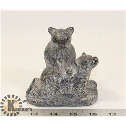 WOLF ORIGINAL "TWO BEAR CUBS FROLICKING"