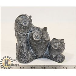 NUVUK "THREE OWLS" SOAPSTONE CARVING