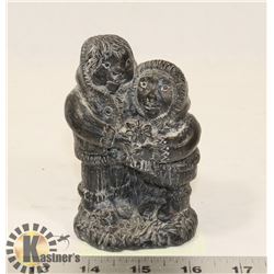 WOLF ORIGINAL "ESKIMO COUPLE" SOAPSTONE