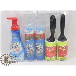 BAG OF LINT BRUSHES AND OXI CLEAN