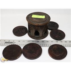 HANDMADE WOODEN ELEPHANT COASTERS
