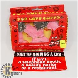 NEW METAL FURRY HANDCUFFS SOLD WITH NEW