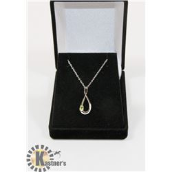 #-30 GENUINE PERIDOT PENDANT NECKLACE