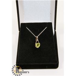#-24 GENUINE PERIDOT PENDANT NECKLACE