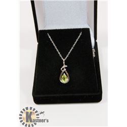 #-28 GENUINE PERIDOT PENDANT NECKLACE
