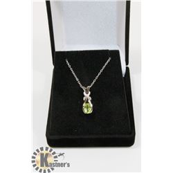 #-26 GENUINE PERIDOT PENDANT NECKLACE