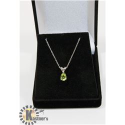 #-31 GENUINE PERIDOT PENDANT NECKLACE