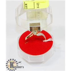 #-45 GENUINE EMERALD & CZ RING