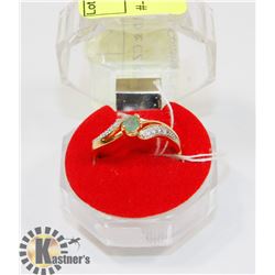 #-46 GENUINE EMERALD & CZ RING