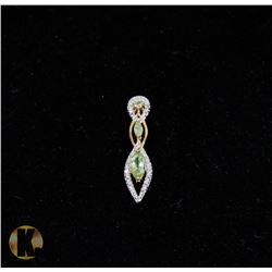 #-75 GENUINE PERIDOT & CZ PENDANT
