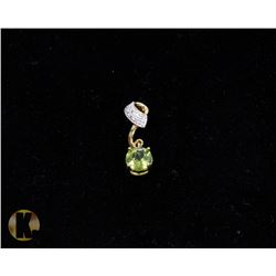 #-73 GENUINE PERIDOT & CZ PENDANT