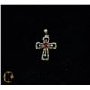 Image 1 : #-78 GENUINE RED GARNET & CZ PENDANT