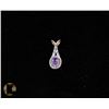 Image 1 : #-66 GENUINE AMETHYST & CZ PENDANT