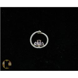 #-60 GENUINE AMETHYST & CZ PENDANT