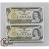 Image 1 : 1973 UNCIRCULATED UNCUT CANADIAN DOLLAR BILLS.