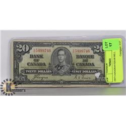 1937 CANADIAN $20.00 BILL.