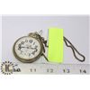 Image 1 : CLEBAR RAILROAD POCKET WATCH WITH CHAIN, WORKING.