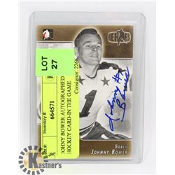 JOHNY BOWER AUTOGRAPHED HOCKEY CARD-IN THE GAME