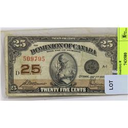 1923 CANADIAN SHINPLASTER.