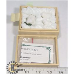 STAR MARBLE STONE HAND CARVED BEARS SET OF 3