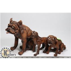 SET OF 3 FUNNY LOOKING DOGS.