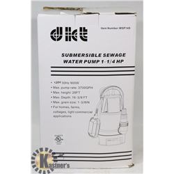 120V SUBMERSIBLE SEWAGE WATER PUMP 1 1/4HP