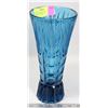 Image 1 : AQUA BLUE ART GLASS DECORATIVE VASE.