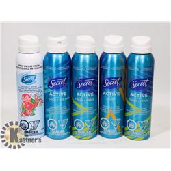 BAG OF 5 SECRET LADIES DEODORANT