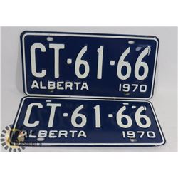 PAIR OF NEW NEVER USED ALBERTA LICENSE PLATES 1970