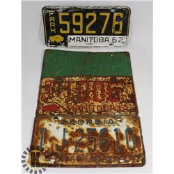 LOT OF 4 VINTAGE LICENSE PLATES-SOUTH DAKOTA 1965,