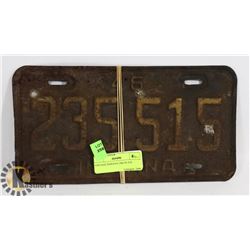 VINTAGE INDIANA 1946 PLATE