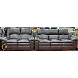 NEW BROWN LEATHERETTE 2PC 86" SOFA & 63" LOVESEAT